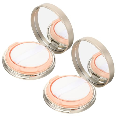 DINHEAROM 2 pièces Boîte de Coussin Fond de Teint Vide Compacte Portable avec Miroir Conteneur Rechargeable pour Poudre Matifiante et Maquillage Teint Léger pour Voyage