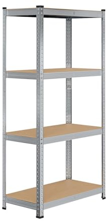 HUOLE Set di 1 mensola portaoggetti in acciaio zincato a 5 livelli, scaffale di carico pesante, regolabile, ideale per riporre garage, officina, cucina, 40 x 80 x 160 cm (1 pezzo)