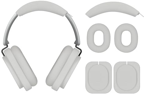 kwmobile Cover Cuffie per Nothing Headphone (1) Cuffie Wireless - Set 3 in 1 per Achetto Padiglioni e Cuscinetti Auricolari - Protezione Completa - bianco