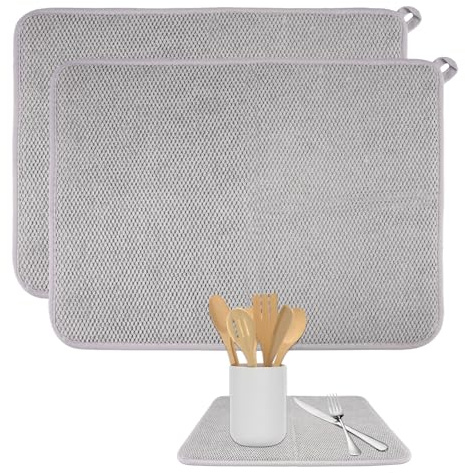 LuminaryLair Paquete de 2 Tapetes de Microfibra para Secar Platos 30 × 40cm