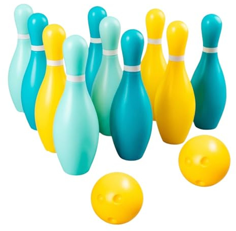 Perfeclan Kids Bowling Set Sports Lightweight Educational Family Games Bowling Pins & Balls for Outdoor Activity Party Garden