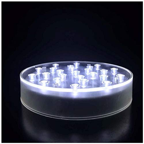 ARDUX 6'' Round-Shape 25 LEDs Base Light for Vase USB Charge or Battery Powered 2-Way Pedestal Light for Wedding Table Centerpiece Home Decoration (6inch Round)