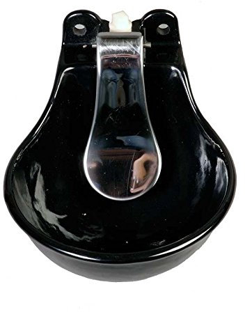 Tränkebecken für Rinder & Pferde | hochwertig emailliertes Becken aus Gusseisen | Edelstahldruckzunge | Wasseranschluss 1/2 | geeigenet für Umlaufheizsystem | 1,8 Liter