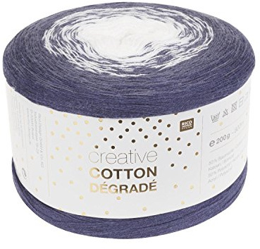 Rico Creative Bobbel Cotton Dégradé Fb. 008 200g Bobbel Mit Dezentem Farbverlauf Ca. 800m Farbverlaufsgarn