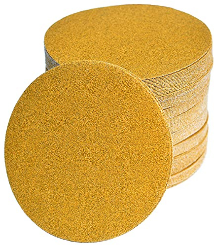 Aiyard 6-Inch No-Hole Hook and Loop Sanding Discs 60-Grit, Random Orbital Sandpaper for Automotive and Woodworking, 100-Pack