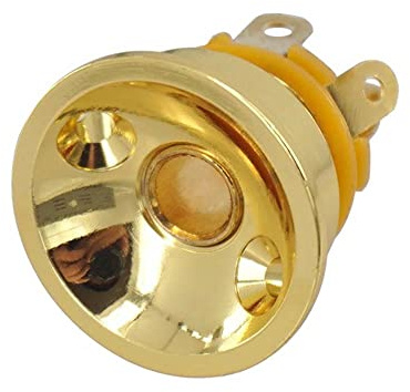 1/4 Output Jack Round Cup Plate Socket for Fender Telecaster Electric Guitar Accessory (Gold)