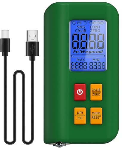 BSIDE T2 Spessimetro Digitale Ricaricabile Misuratore di Spessore del Rivestimento Triplo Display 1500µm Fe/NFe Auto Misura Multipunto Mini Tester di Spessore della Vernice per Auto Nave Metalli