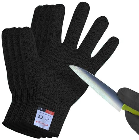 ohsuni Guanti da taglio, 2 paia di guanti resistenti al taglio di grado alimentare, guanti resistenti al taglio per la cucina, sbucciatura di ostriche, lavorazione di filetti di pesce, intagliato