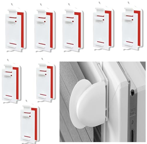 8 Pezzi Gancio Autoadesivo per Bastone 5.3 * 3.1cm Ganci per Tende Senza Bucare,Supporto Bastone Tenda Ganci Tende Senza Forare per Tende a Rullo con Altezza Gola 3,6 cm