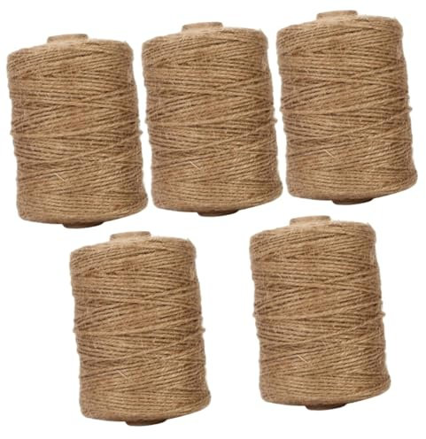 DOITOOL 5rollos Cuerda De Yute Natural De para Manualidades Jardinería y Decoración De Bodas Resistente y Reutilizable