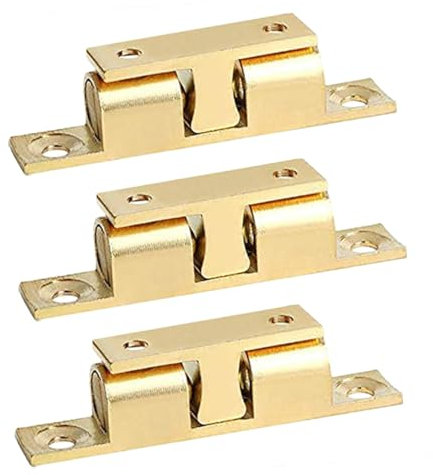jojofuny Loquet à Bille en Métal Or, Lot de 3 Pièces, Fermeture Solide et Antirouille pour Porte de Meuble, pour Usage Domestique