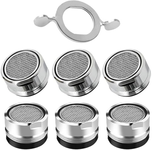 Set di 6 regolatori per rubinetti, filettatura interna M24, filtro per ugelli miscelatori, inserto per risparmio idrico per cucina e bagno, filtro