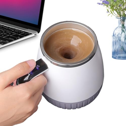 Bicchiere da miscelazione con coperchio - a agitazione automatica | di miscelazione elettrica con agitatore magnetico | Per il tè al latte bevanda cioccolato caffè cucina ufficio campeggio