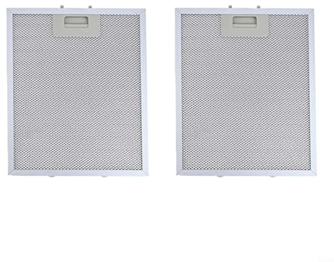 Filtri antigrasso in alluminio a maglie larghe for cappa aspirante Rangemaster, 2 pezzi, 30x25 cm, filtri in metallo argentato for da cucina, filtrazione a 5 strati