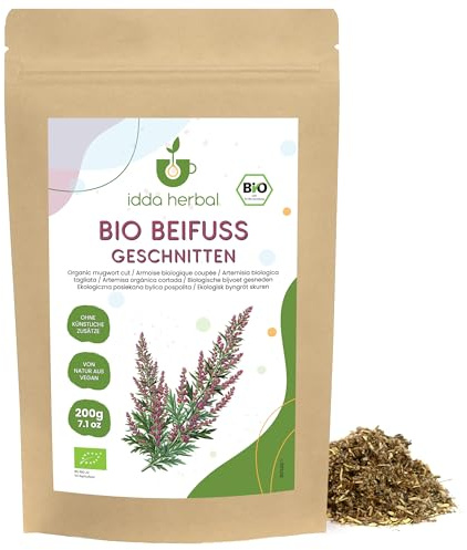 IDDA Herbal Artemisa Orgánica Infusión 200g, Té de Artemisa Hierba Seca y Cortada, Artemisia vulgaris