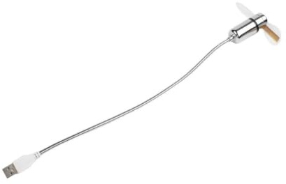 UTTASU USB-fläkt med klocka i realtid och temperaturdisplay, flexibel svanhalsdesign, tyst drift för kontor och sovrum, DC 5 V