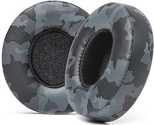 WC Extra Thick Replacement Earpads for Beats Solo 2 & 3 by Wicked Cushions - Ear Pads for Beats Solo 2 & 3 Wireless ON-Ear Headphones - Soft Leather, Luxury Memory Foam, Strong Adhesive | Black Camo
