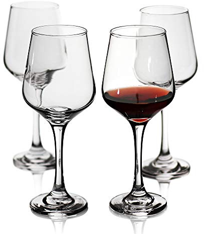 LFLYCIAL Wine Glasses Set of 4,Durable Red Wine Glasses for Bordeaux/Cabernet,Thick Resistant White Wine Glass for Housewarming,Wedding,Anniversary,15oz