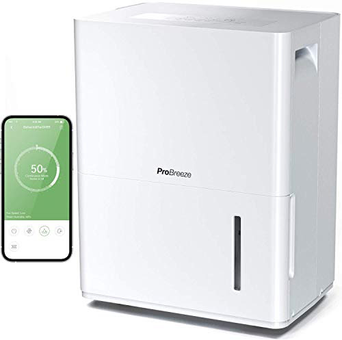 Pro Breeze® 30L/Day Smart Dehumidifier with Large 3L Water Tank for Damp & Condensation - WiFi Smart App Control, Digital Humidity Display, Continuous Drainage, 24 Hour Timer & Auto Defrost Function