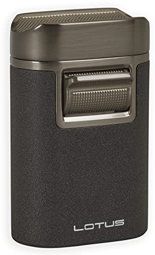 Lotus Brawn Quad Torch Flame Table Lighter (Black)