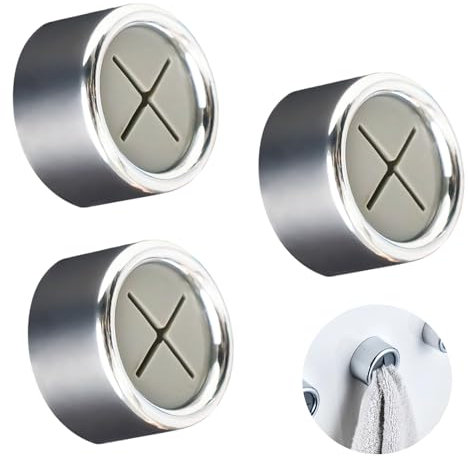 Accroche Torchon, 3 Pièces Porte Torchon, Accroche Torchons Adhesif, ABS Rond Porte Torchon Cuisine, Aucun Perçage Requis, pour Salle De Bain, Armoire Et Placard
