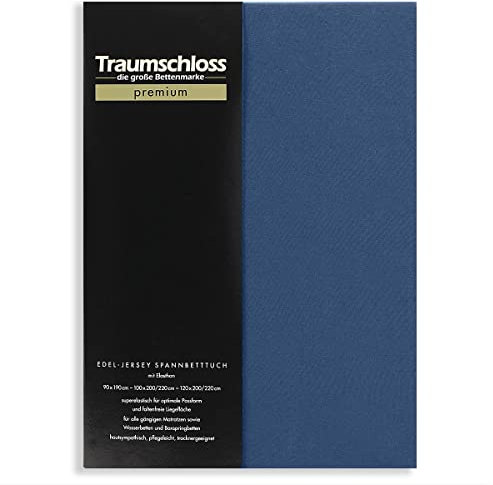 Traumschloss Topper Edel-Jersey Spannbettlaken 90-120x200-220 Marine