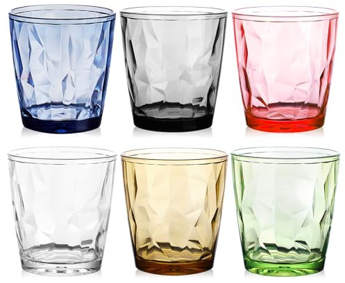 Vasos De Acrílico Con Apariencia De Cristal, 6 Piezas 300ml, Vasos De Colores, Ideales Para Agua, Zumo, Café Helado Y Refrescos