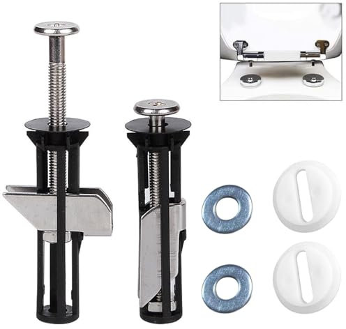 Kit de boulons pour siège de toilette 2 pcs, Vis pour charnières, Vis d'expansion et fixations, Vis à écrou en acier inoxydable, Accessoires d'entretien pour couvercle de toilette, Facile à installer