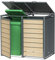 Abri Cache Poubelles Gardiun Liam 132x80x116 cm Acier Galvanisé | Abri Modulaire pour Bacs de Recyclage | Ouverture Facile