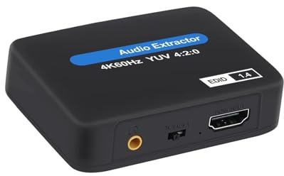 Convertidor de Audio HD - Adaptador de Salida de Audio, convertidor HD 4K | Extractor de Audio Duradero 4K HD con Adaptador AUX, Modos de Audio con Varios Dispositivos HD para una Experiencia de