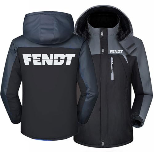 MODRYER Gepolsterte Herren Jacke Warme Dicke Wintermäntel Für FENDT Ski Schneejacke Wasserabweisende Parka-Jacken Bergjacke Mit Abnehmbarer Kapuze,Grey-XXL