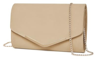 Miss Lulu Pochette Femme en Daim avec Chaîne - Mini Sac à Main de Soirée, Clutch Pratique pour Mariage et Saint-Valentin, Idéal pour Fêtes et Cérémonies