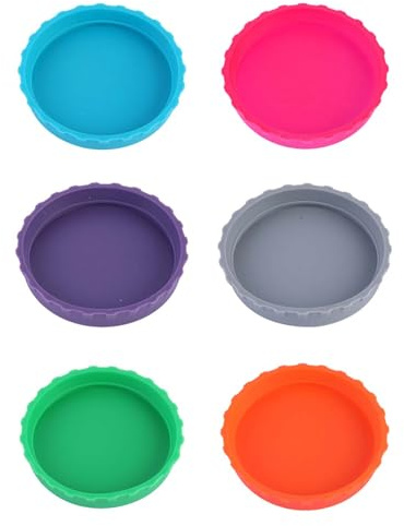 6 Pcs Crested Gecko Water Dish & Food Bowl, Silicone Reptile Feeding Cups for Bearded Dragon, Tortoise, Lizard, Frog, Tank Terrarium Accessories Supplies for Snake, Chameleon and Small Pet(Multicolor)