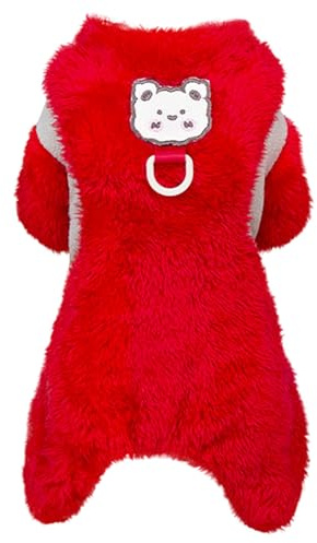Izefia Ropa de Suéter para Perro Prendas Vellón Suéteres de Lana Pijama de Una Pieza Monos de 4 Patas Pijamas a Bloques de Color Lindo Suéter para Perro Pequeño o Gato Mediano