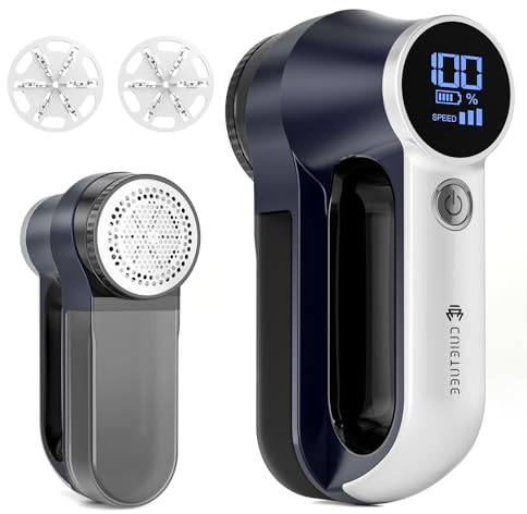 CuieTuee Elektrischer Fusselrasierer mit LED USB-Ladefunktion 3-Gang Einstellbar 2000mAh Lint Remover Fabric Shaver Fusselentferner Kleidung Fuselrasier Entfussler