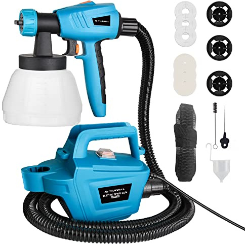 Tilswall Pistola de Pintura, 800W HVLP 1200ML/Min Pistola Pintura Electrica