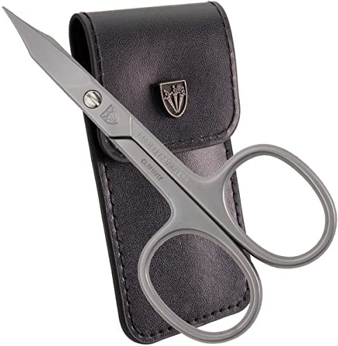 DREI SCHWERTER - Haut- & Nagelschere Turmspitze | Kombischere zum schneiden von Nägeln und Hautresten. Rostfreie Markenqualität MADE IN GERMANY | Inhalt: Nageletui Kunstleder mit Schere - Turmspitze