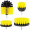 Bohrmaschine Bürstenaufsatz Bohrbürsten Befestigung Scrubber Reinigung Kit zum Reinigen der Autodusche Fliesenräder Teppichmörtel Polster 4PCS Gelb