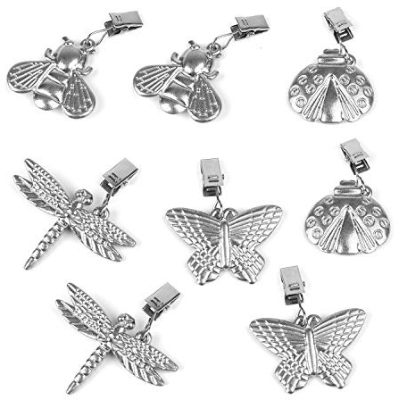 Bekith 8 Pack Tablecloth Weights Decorative Table Cloth Holder Clamps with Metal Clip for Outdoor Garden Party Picnic Table Covers