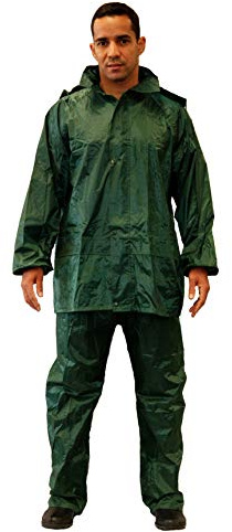 Gahibre Tuta da acqua completa | Impermeabile pieghevole e leggero | Tuta impermeabile da lavoro | Pantaloni e giacca | Colore verde, taglia M