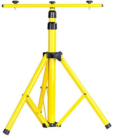 Tripode de Lampara Trabajo de 160 cm, Soporte de Trípode Reflector para Sitio de Trabajo de Campo de Halógeno, Trípode Telescópico para Foco LED de Cabezal Doble