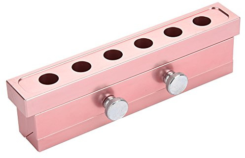 Molde de barra de labios DIY de aleación de aluminio, oro rosa, soporte para bálsamo labial, herramienta de bálsamo labial de doble uso (forma de 6 agujeros para pintalabios)