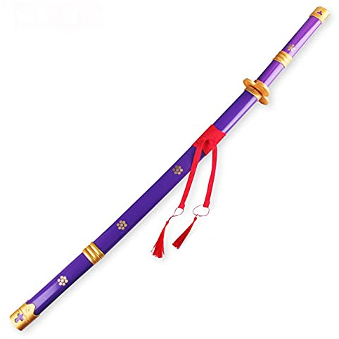 Uing Épée en Bois de Tueur pour Roronoa Zoro, Katana Japonais, Fans d'Anime, Fait à la Main, Anime Cosplay, épées, Bois Exquis, Objets de Collection, Purple