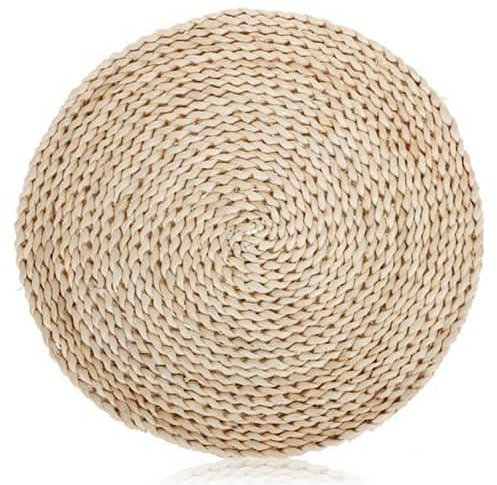 CABLEPELADO Mantel Individual Redondo Mimbre Trenzado, Salvamantel, Bajoplato de Mimbre, Mantel Redondo de Mimbre, Apto para hogar, restaurantes, cafeterías, Diámetro 23 cm