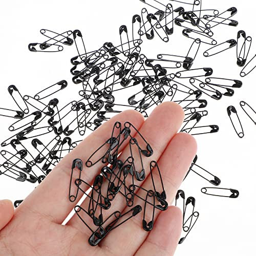 WLLHYF Sicherheitsnadeln, Schwarz, Klein, Edelstahl, 19 mm, Mit Aufbewahrungsbox, Für Kleidung, Kunst, Handwerk, Heimwerker, Heimzubehör, 150 Stück