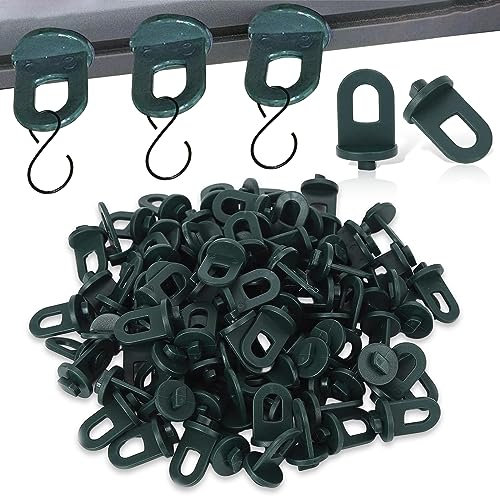 100 Gewächshausclips Pflanzenhalter Aufhängevorrichtungen Gewächshaus Klammern Garten Hängekorb Ösen Rankhilfe Clips gewächshaus befestigung Gewächshauszubehör Kunststoff Gewächshaus Twist Clips