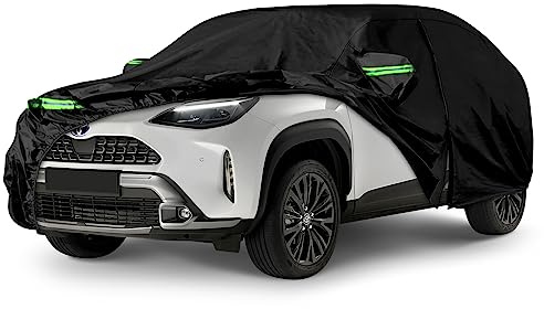 Bâche Voiture Extérieur Compatible avec 2020-2024 Toyota Yaris Cross subcompact Crossover, Housse Protection Voiture Complète Étanche Respirante avec Fermeture éclair de Porte et Bandes Coupe-Vent