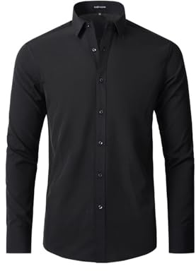 Casey Kevin Camisa Manga Larga Hombre Camisas de Vestir Formal de Negocios Camiseta Traje Slim Fit Dress Shirt