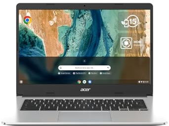 Acer Chromebook 315 CB315-3H-C7HM, Laptop 15,6 Zoll HD (Intel Celeron N4120, 4 GB RAM, 128 GB eMMC, UHD Graphics, Chrome OS), grauer Laptop, AZERTY-Tastatur (Französisch)