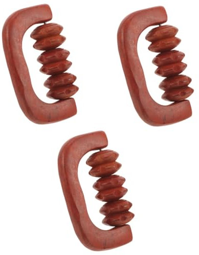 minkissy 3St Rollenmassagegerät aus Holz Handmassagegerät Massagerolle manuelle Massagegeräte tragbares Rollenmassagegerät Muskelrolle Handbuch Scrollrad Massagekugel Rosenholz Ausrüstung